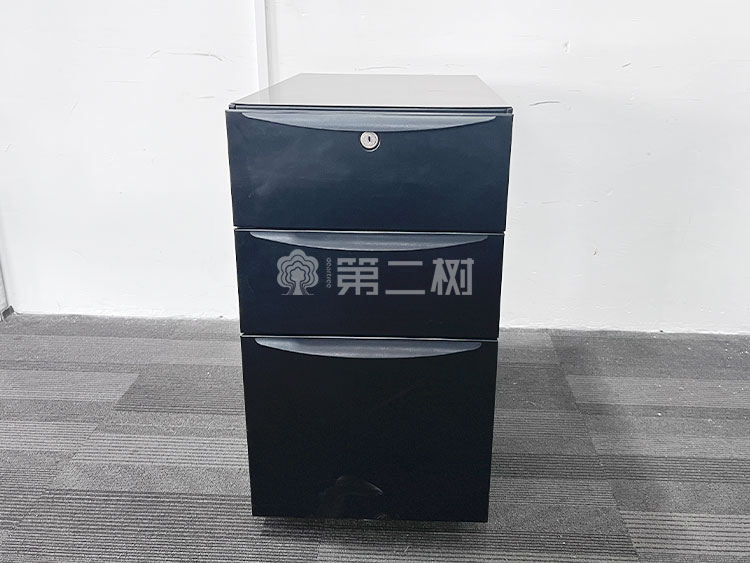 9成新海沃氏二手三抽鋼制小推柜桌下活動(dòng)柜小柜子